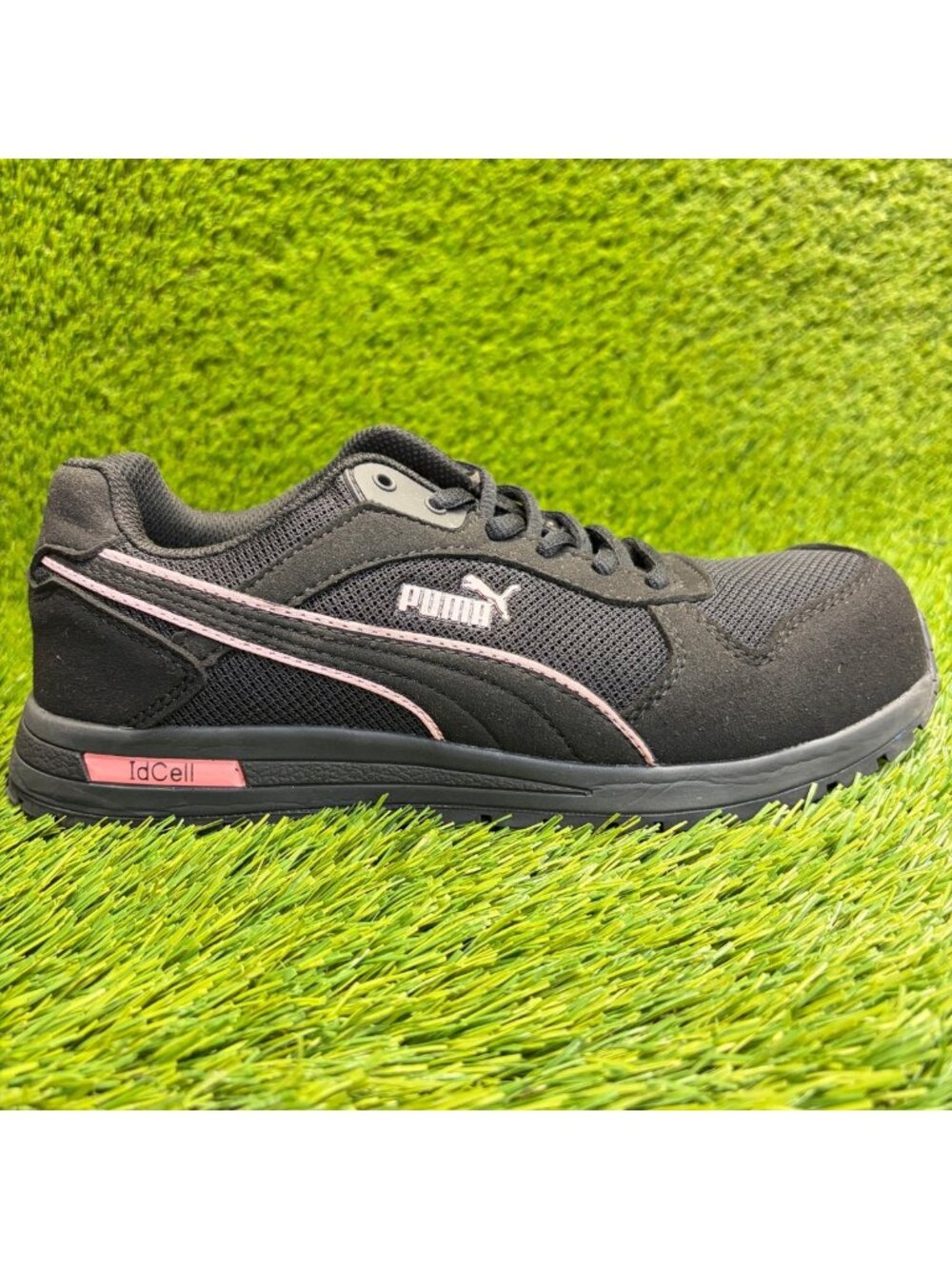 Puma Frontside Low EH Womens Size 8.5 Black Pink Composite Toe Safety Work Shoes